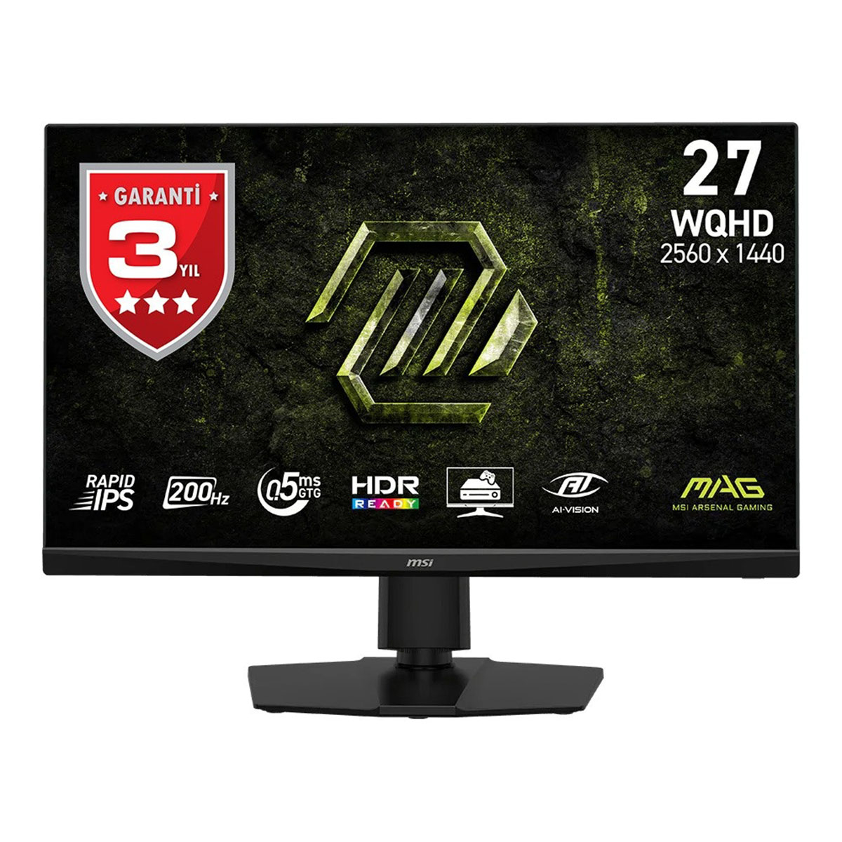 MSI MAG 272QPF E20 27″ 200Hz 0.5ms 2K WQHD Adaptive Sync Rapid IPS Pivot Gaming Monitör