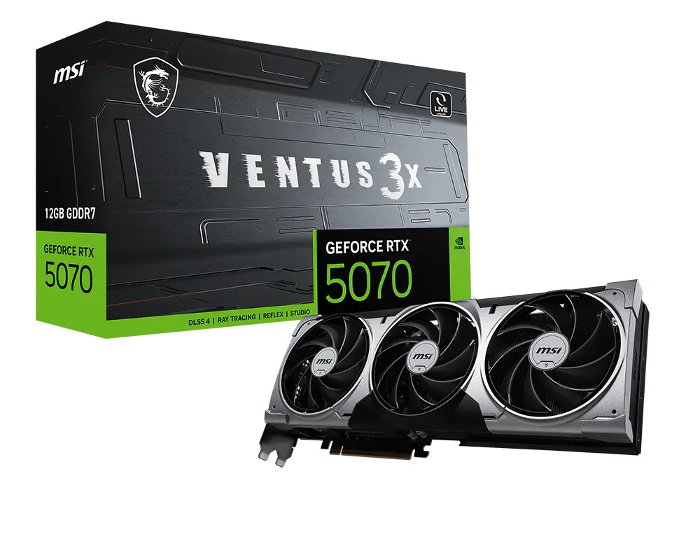 MSI GeForce RTX 5070 12GB VENTUS 3X GDDR7 192Bit DX12 Gaming (Oyuncu) Ekran Kartı 