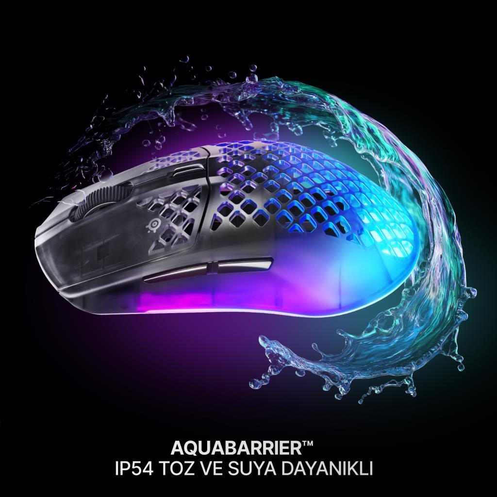 SteelSeries Aerox 3 WL Gen 2 Shadow SSM62717 26.000 DPI 6 Tuş RGB Optik Kablosuz Gaming (Oyuncu) Mouse