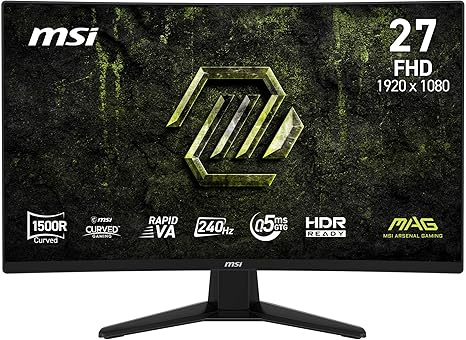 MSI MAG 274CF E20 27″ 200Hz 0.5ms FHD Rapid VA 1500R Curved FreeSync Premium Gaming Monitör