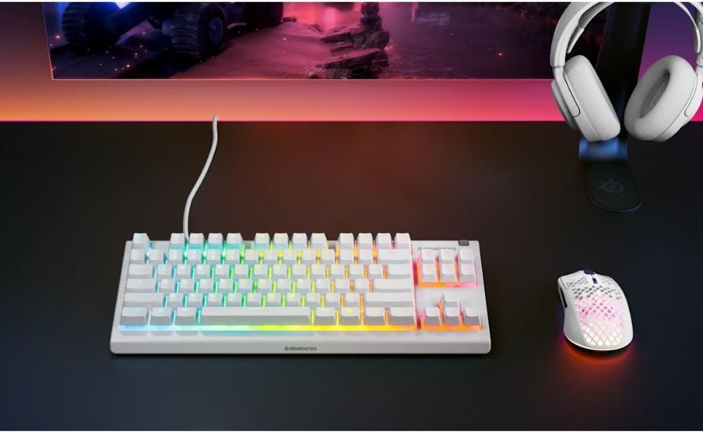 SteelSeries SSK64948 Apex 3 TKL TR Q RGB Membrane Kablolu Beyaz Gaming (Oyuncu) Klavye