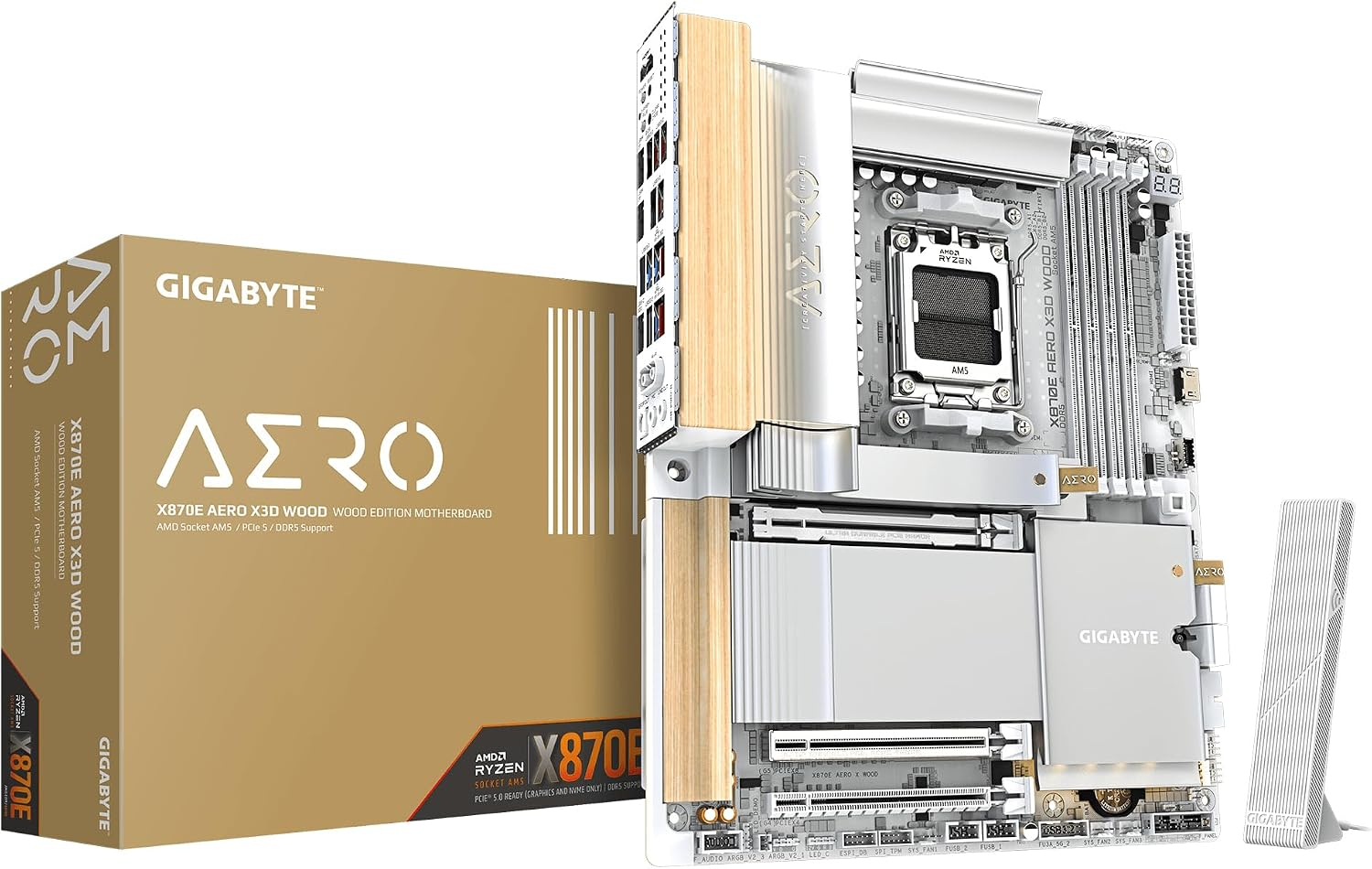 Gigabyte X870E AERO X3D WOOD AM5 DDR5 9000MHz (OC) ATX Gaming Anakart