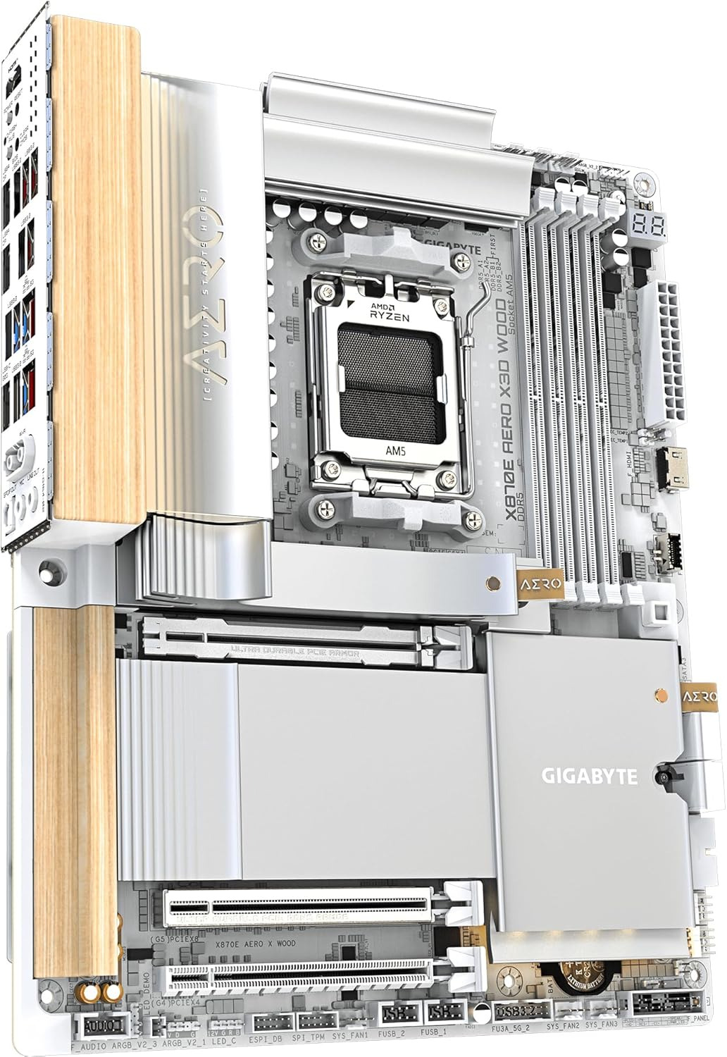 Gigabyte X870E AERO X3D WOOD AM5 DDR5 9000MHz (OC) ATX Gaming Anakart