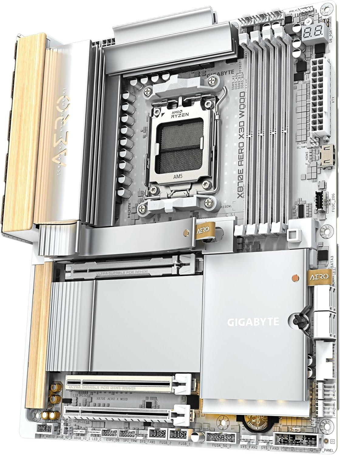 Gigabyte X870E AERO X3D WOOD AM5 DDR5 9000MHz (OC) ATX Gaming Anakart