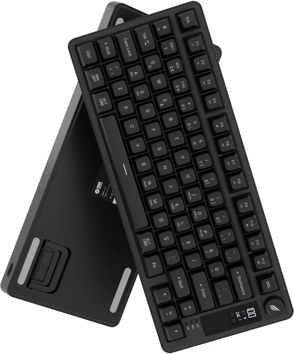 Hawk Gaming HK255B Membrane LCD RGB Kablosuz/Bluetooth Siyah %75 Türkçe Gaming Klavye