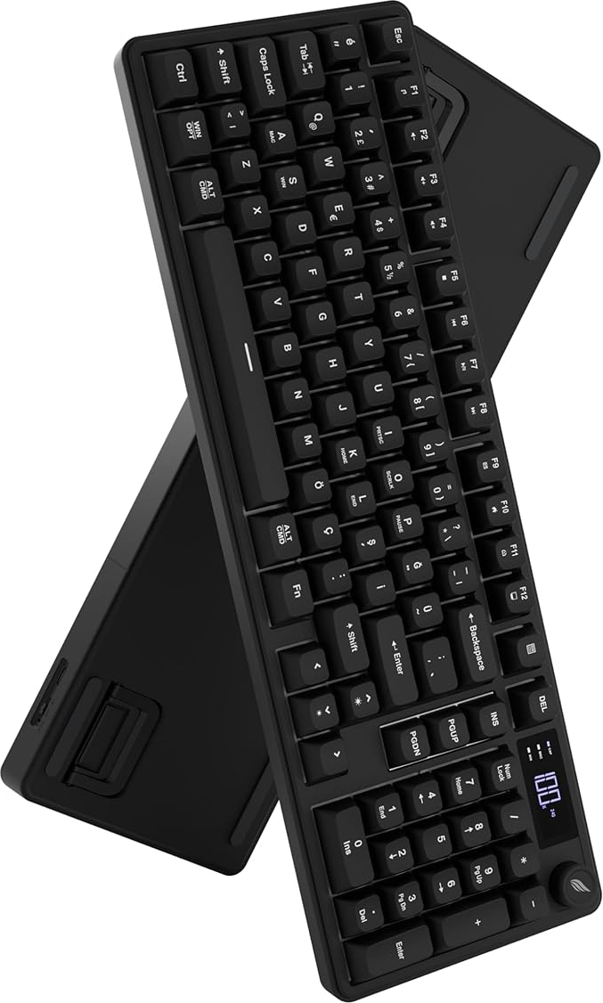Hawk Gaming HK258B Membrane LCD RGB Kablosuz/Bluetooth Siyah Full Türkçe Gaming Klavye