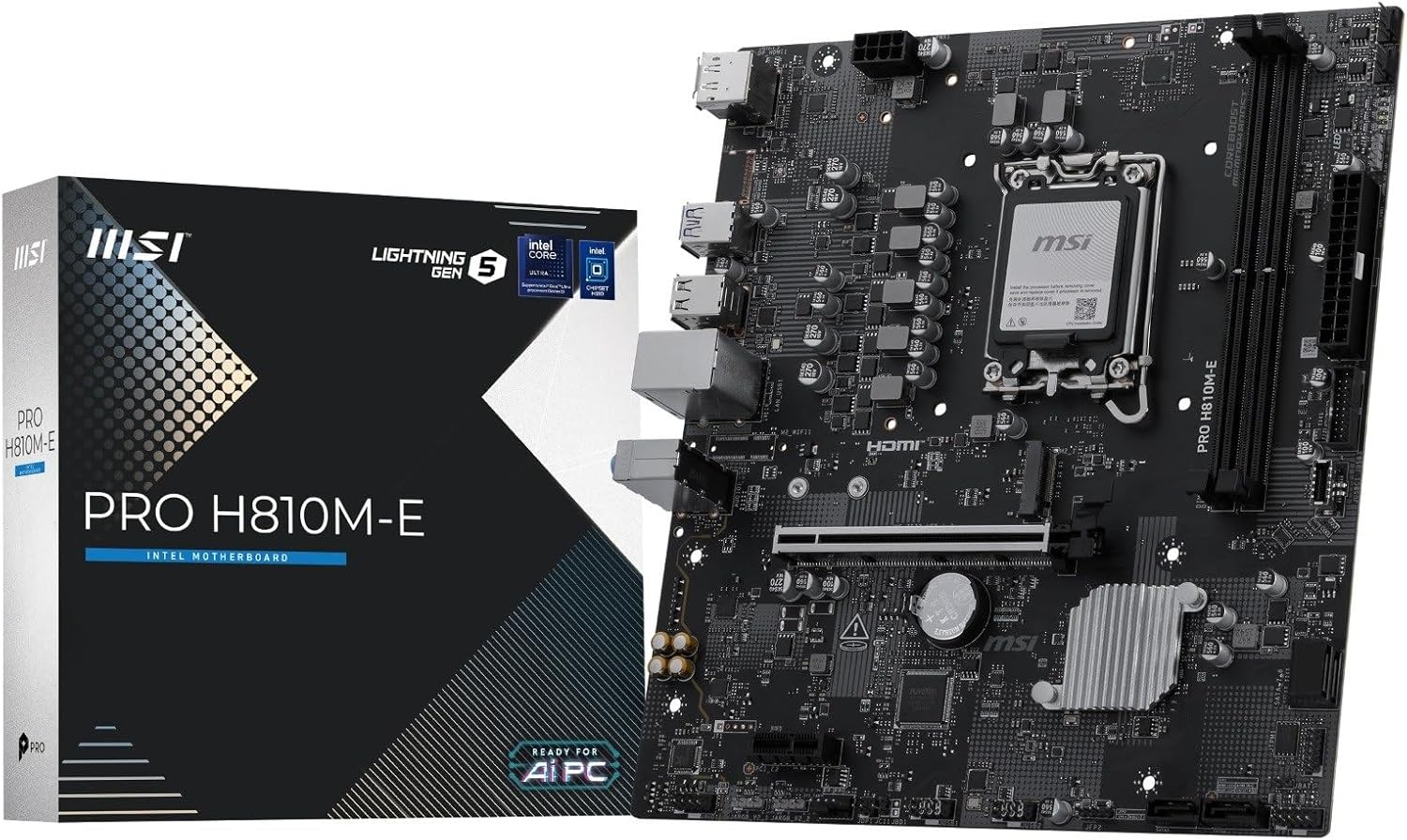 MSI PRO H810M-E Intel H810 Soket 1851 DDR5 6400+(OC)MHz mATX Gaming (Oyuncu) Anakart