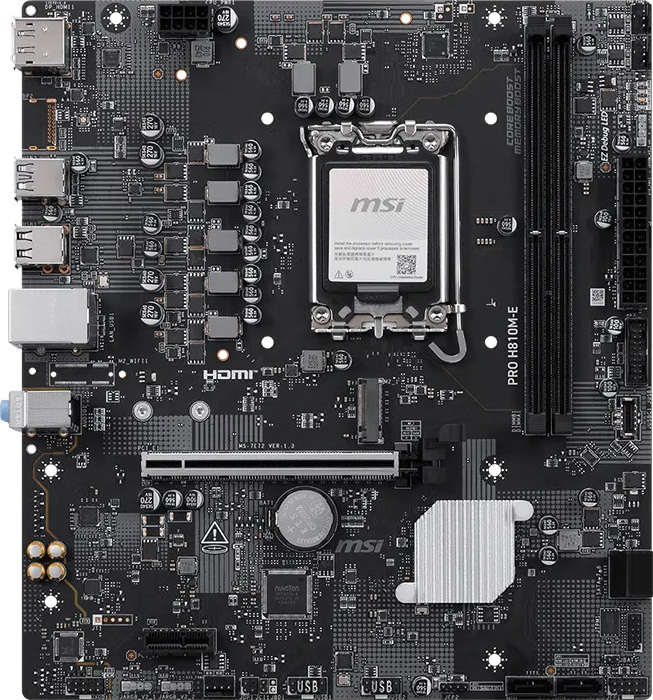 MSI PRO H810M-E Intel H810 Soket 1851 DDR5 6400+(OC)MHz mATX Gaming (Oyuncu) Anakart