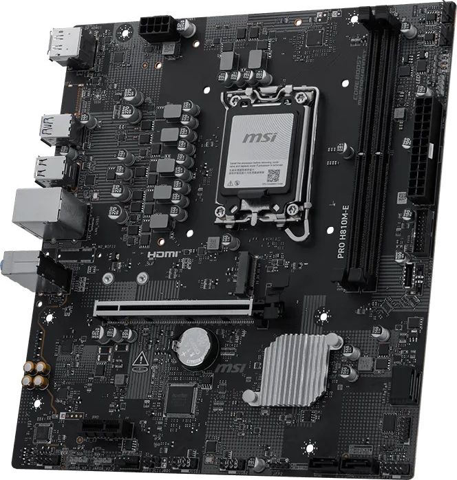 MSI PRO H810M-E Intel H810 Soket 1851 DDR5 6400+(OC)MHz mATX Gaming (Oyuncu) Anakart