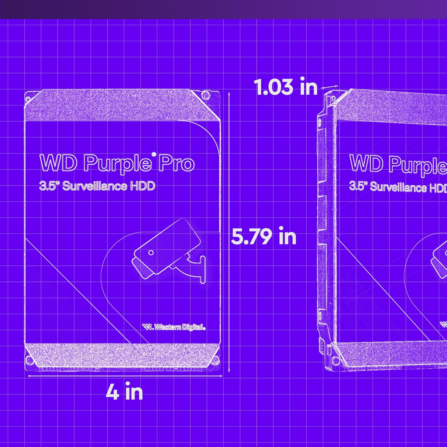 WD Purple Pro 10TB 3.5″ 7200RPM 512MB SATA 6GB/s 7/24 Güvenlik Diski