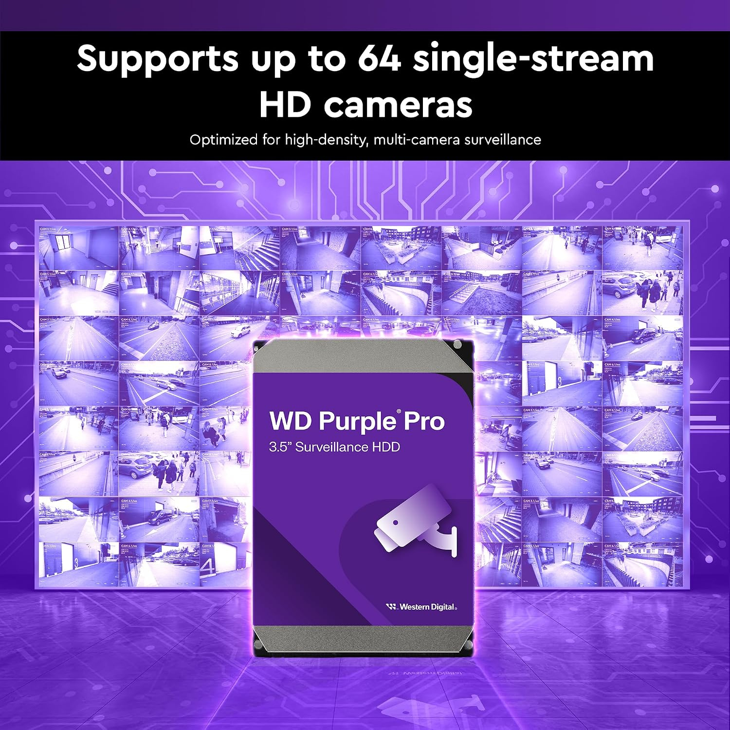 WD Purple Pro 10TB 3.5″ 7200RPM 512MB SATA 6GB/s 7/24 Güvenlik Diski