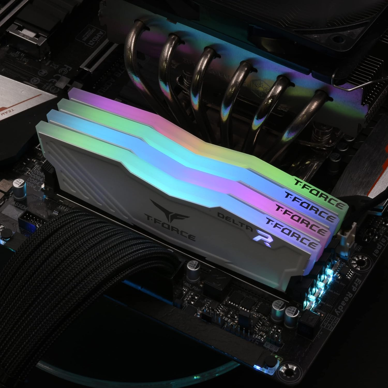 Team T-Force Delta RGB White 16GB 2x8GB 3200MHz CL16 DDR4 Gaming Ram