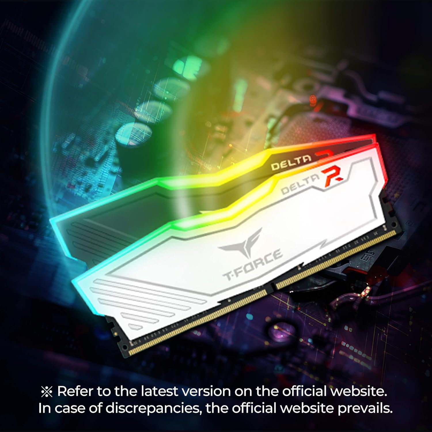 Team T-Force Delta RGB White 16GB 2x8GB 3200MHz CL16 DDR4 Gaming Ram