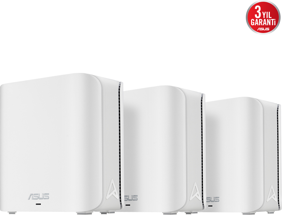 ASUS ZenWiFi BD4 Çift Bantlı Wi-Fi 7 Mesh Sistemi (Beyaz, Üçlü Paket) Router