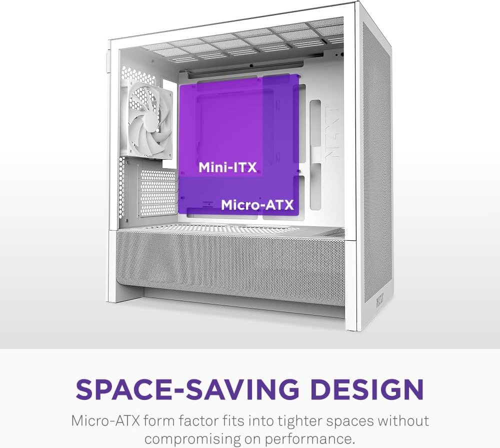 NZXT H Series H3 Flow CC-H31FW-01 mATX Beyaz Gaming Kasası