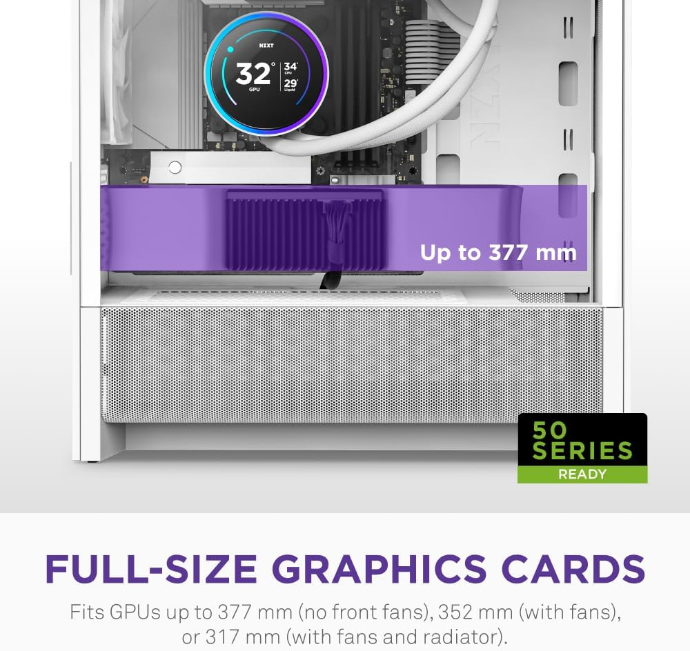 NZXT H Series H3 Flow CC-H31FW-01 mATX Beyaz Gaming Kasası