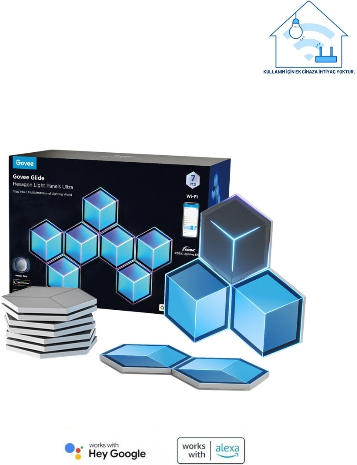 Govee Glide Hexa Ultra Gaming LED Duvar Aydınlatması 7 Parçalı