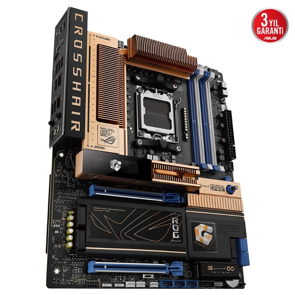 ASUS ROG CROSSHAIR 2006 AMD X870E AM5 DDR5 9600+(OC) MHz WiFi7 Gaming (Oyuncu) Anakart