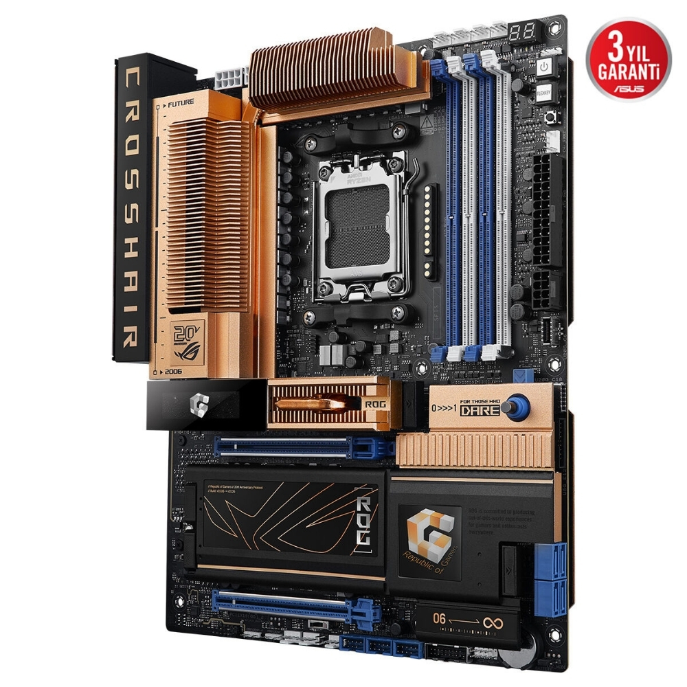ASUS ROG CROSSHAIR 2006 AMD X870E AM5 DDR5 9600+(OC) MHz WiFi7 Gaming (Oyuncu) Anakart