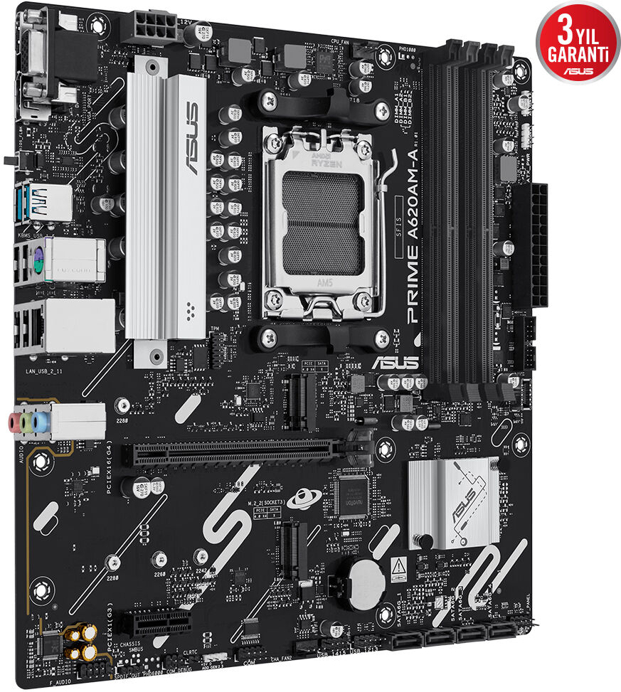 ASUS PRIME A620AM-A-CSM DDR5 7600Mhz(OC) M.2 AM5 mATX Anakart