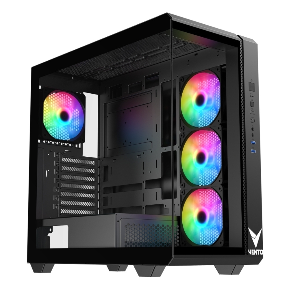 VENTO FSP VG4300F 850W Gen5 ATX3.1 80+ Bronze 4x120mm RGB Fan Temperli Cam USB 3.0 Mesh ATX Gaming (Oyuncu) Kasa