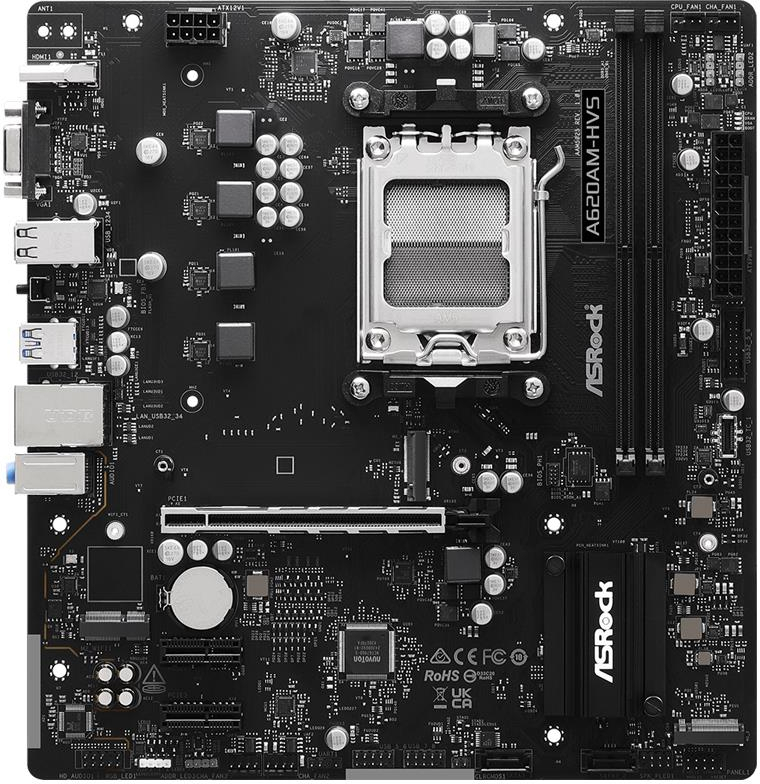 Asrock A620AM-HVS AMD A620 Soket AM5 DDR5 6800(OC)MHz mATX Gaming Anakart