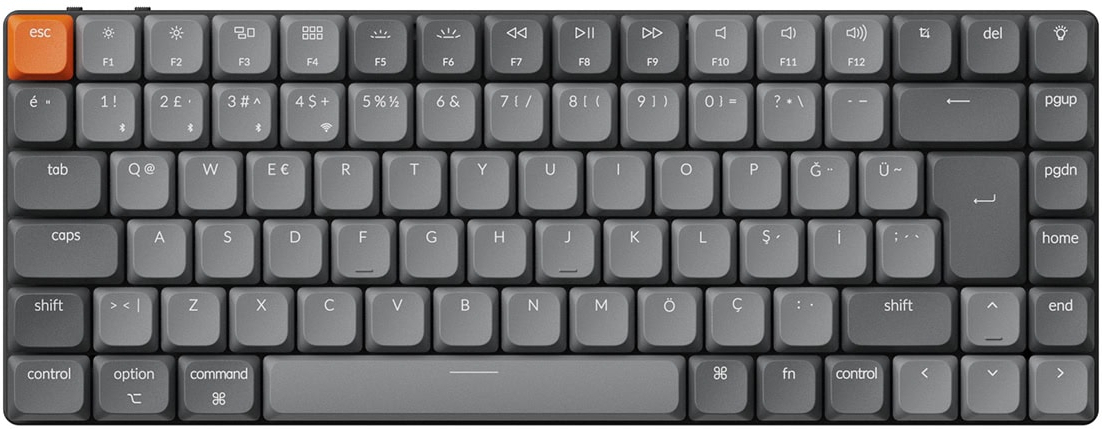 Keychron K3 Max QMK/VIA %75 Low Profile Gateron Brown Switch RGB Kablosuz Hotswap Mekanik Gaming (Oyuncu) Klavye - K3M-H3-TR