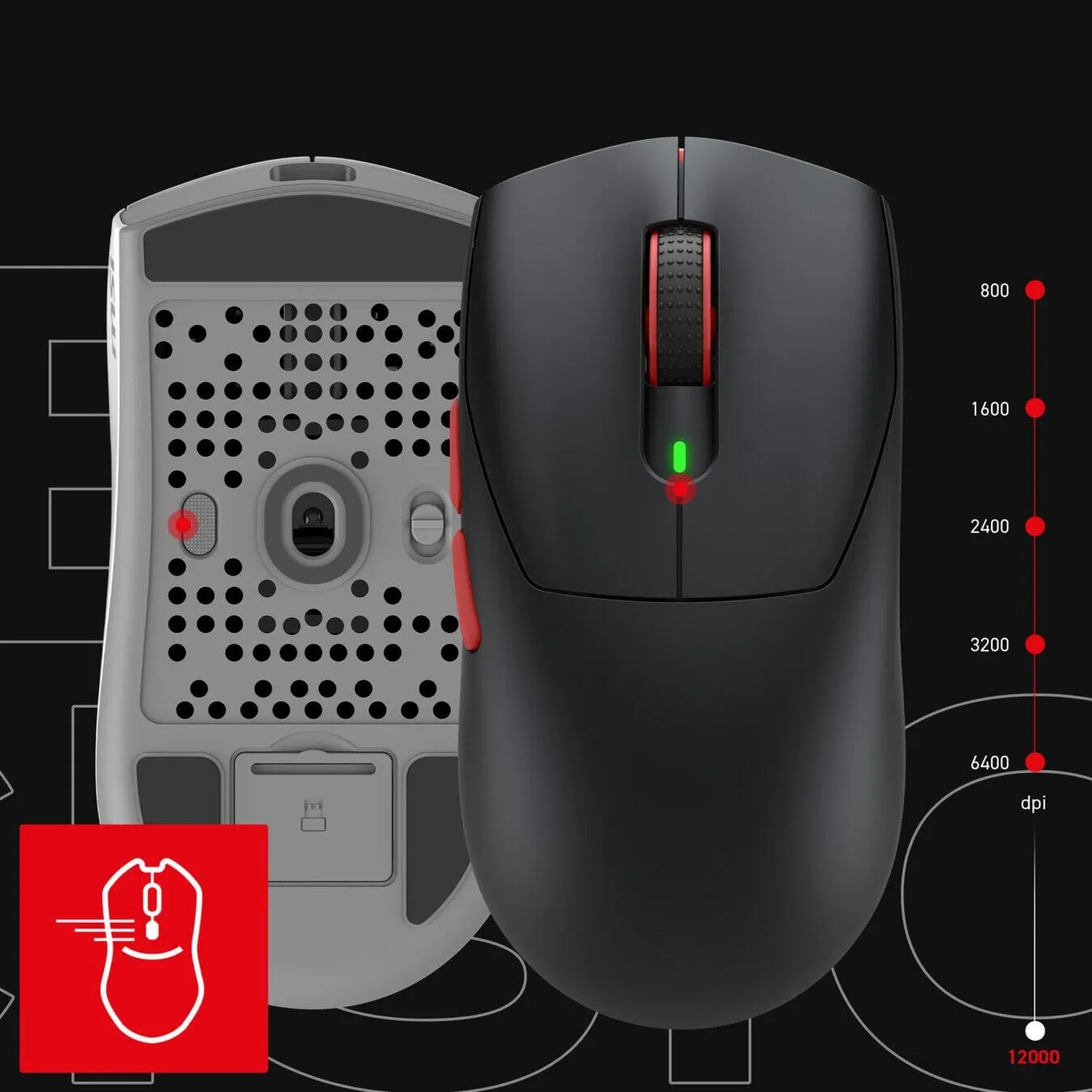 MSI FORGE GM340 Wireless 12000 DPI 1000Hz RGB Kablosuz Beyaz Gaming Mouse