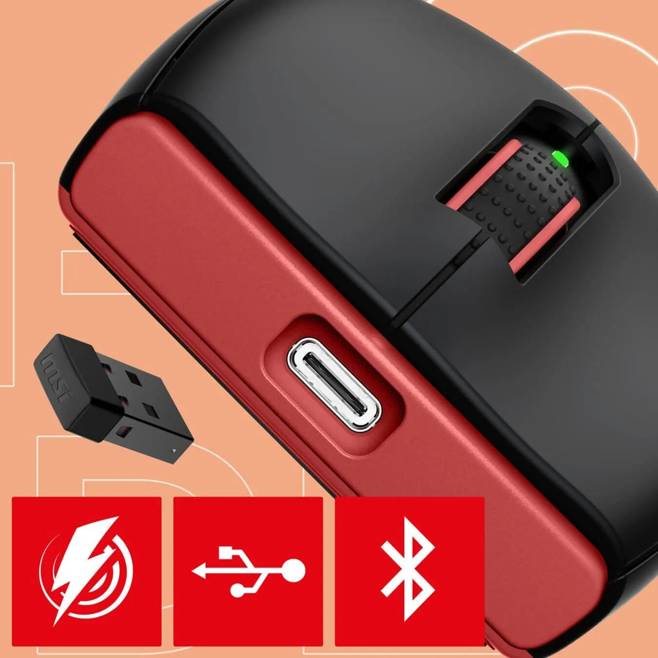 MSI FORGE GM340 Wireless 12000 DPI 1000Hz RGB Kablosuz Beyaz Gaming Mouse