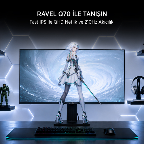 James Donkey Ravel Q70 27″ 210Hz 1Ms GTG Fast IPS QHD 2K Pivot Gaming Monitör (Ölü Pikselde Anında Değişim)