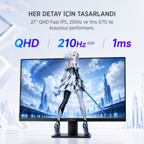 James Donkey Ravel Q70 27″ 210Hz 1Ms GTG Fast IPS QHD 2K Pivot Gaming Monitör (Ölü Pikselde Anında Değişim)