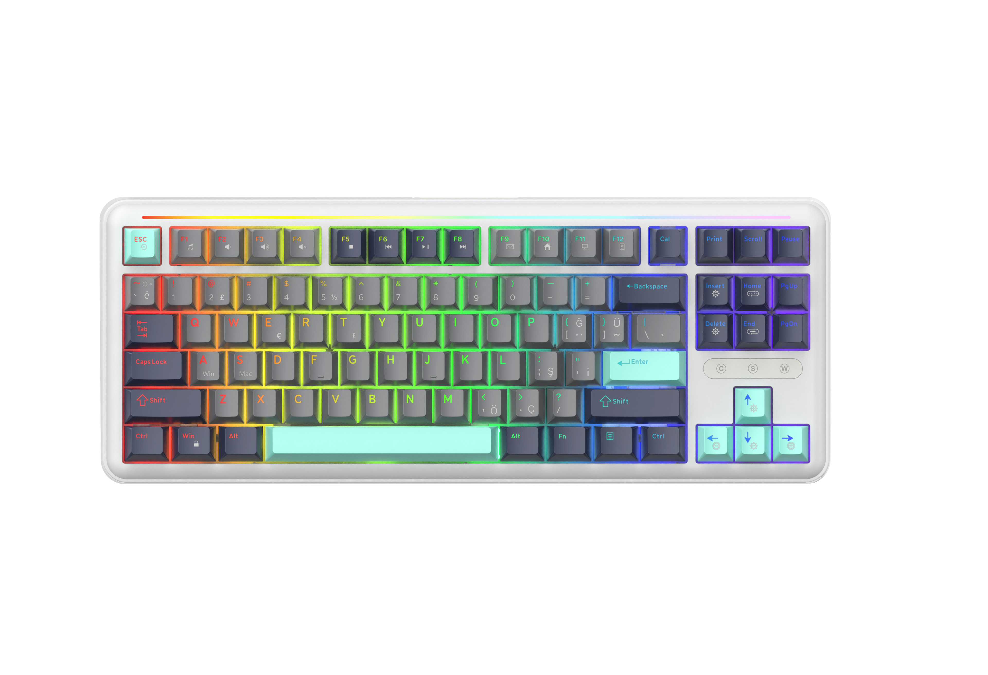 GamePower Zoom RGB Kablolu Mekanik Beyaz Gaming Klavye