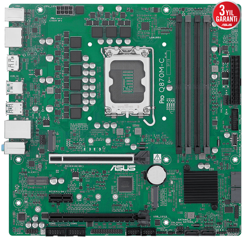 ASUS PRO Q870M-C-CSM Intel Q870 Soket DDR5 6400+(OC)MHz mATX Anakart