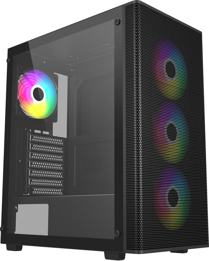 FSP M220 650W 80+ 4x120mm RGB Fan Temperli Cam USB 3.0 Mesh ATX Mid-Tower Gaming Kasa