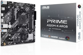 ASUS Prime A520M-K ARGB AM4 DDR4 5100(OC)MHz mATX Gaming (Oyuncu) Anakart