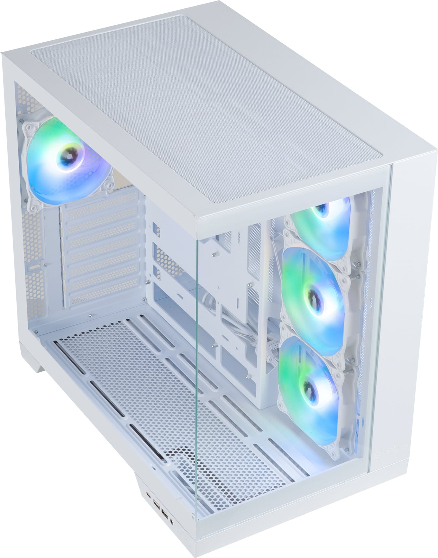 Bitfenix MH100 750W 80+ Bronze PSU 4x120mm FRGB Fan ATX Temperli Cam Beyaz Gaming Kasa