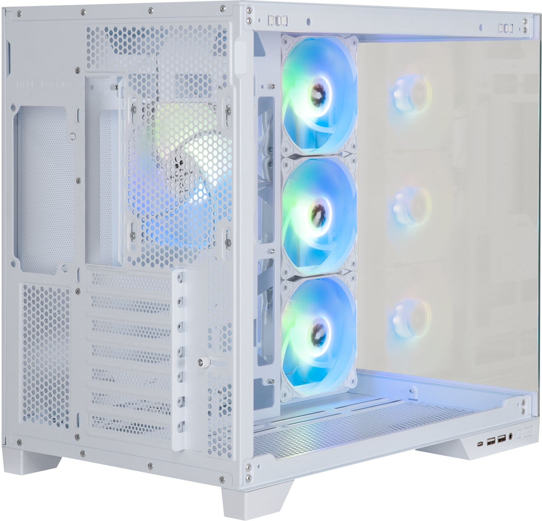 Bitfenix MH100 750W 80+ Bronze PSU 4x120mm FRGB Fan ATX Temperli Cam Beyaz Gaming Kasa
