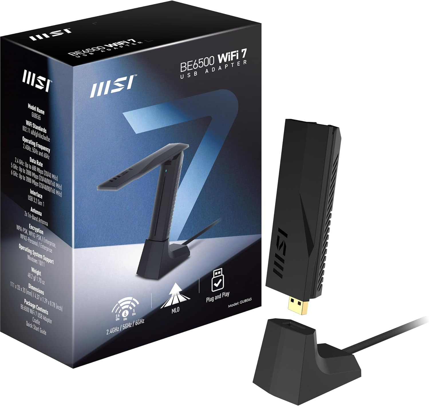 MSI BE6500 WiFi 7 USB Adapter