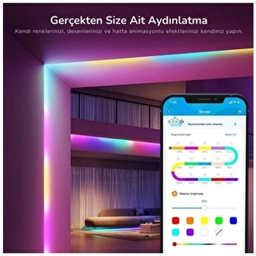Govee RGBIC Basic Wi-Fi + Bluetooth LED Şerit Işıklar (5M) - H618A3D1