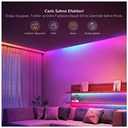 Govee RGBIC Basic Wi-Fi + Bluetooth LED Şerit Işıklar (5M) - H618A3D1