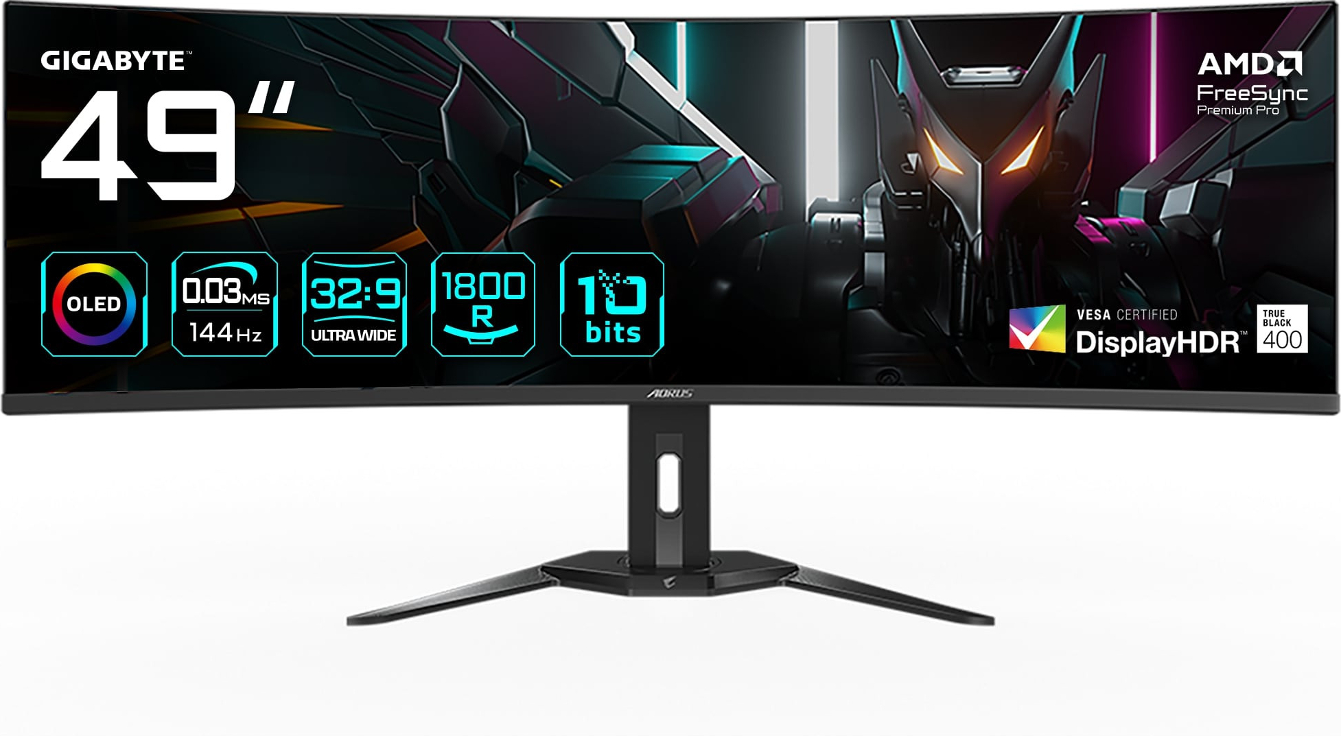 Gigabyte Aorus CO49DQ 49″ 0.03ms GTG 144Hz OLED Gaming Monitör 