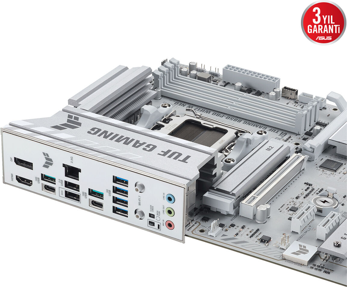 Asus TUF Gaming B850-PRO WIFI7 W NEO AMD B850 Soket AM5 DDR5 9000+MT/s(OC) Wi-Fi 7 ATX Anakart (90MB1NW0-M0EAY0)