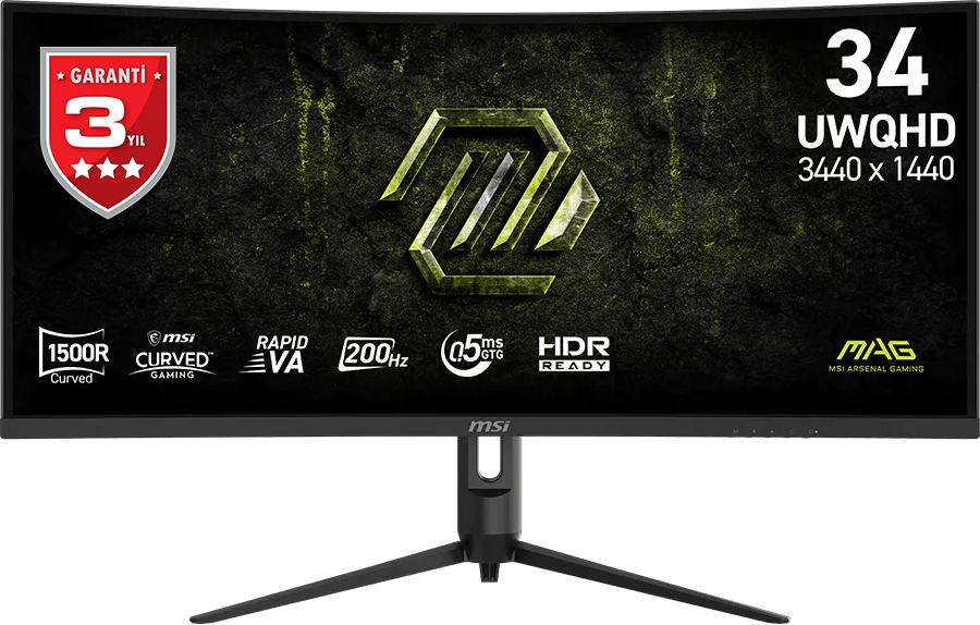 MSI MAG 342CQRF E20 34″ 200Hz 1ms 2K Freesync Premium UWQHD 1500R Kavisli Rapid VA Gaming Monitör