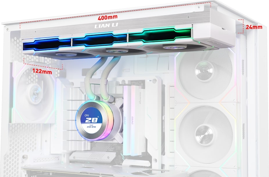 Lian Li Hydro-Shift II LCD-C 360TL Beyaz İşlemci Sıvı Soğutucu