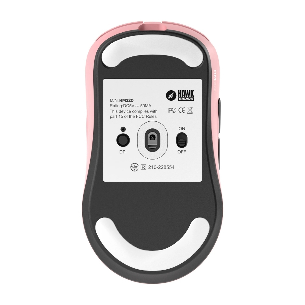 Hawk Gaming HM220P 1K Hz 12000 DPI Tri-Mode Kablosuz/Bluetooth Pembe Gaming Mouse