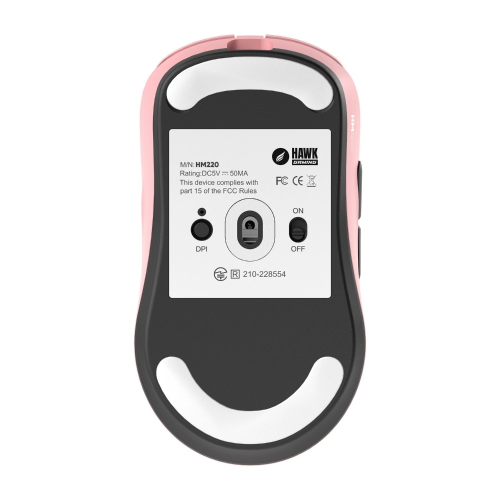 Hawk Gaming HM220P 1K Hz 12000 DPI Tri-Mode Kablosuz/Bluetooth Pembe Gaming Mouse