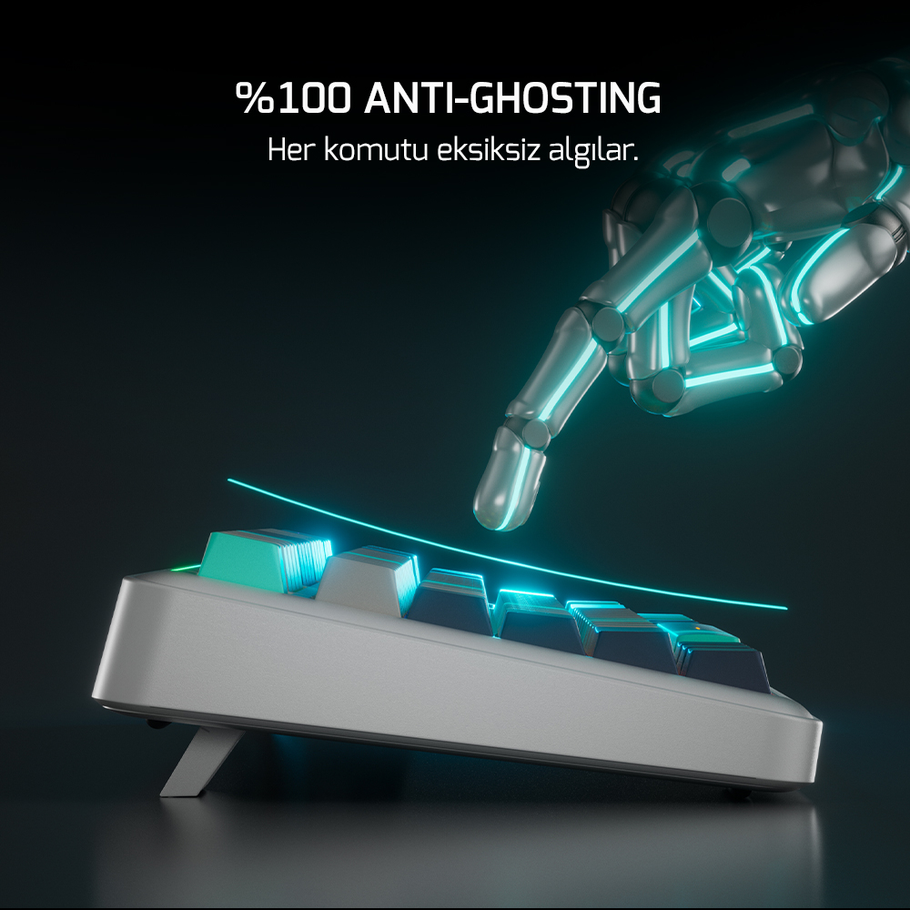 GamePower Zoom RGB Kablolu Mekanik Beyaz Gaming Klavye