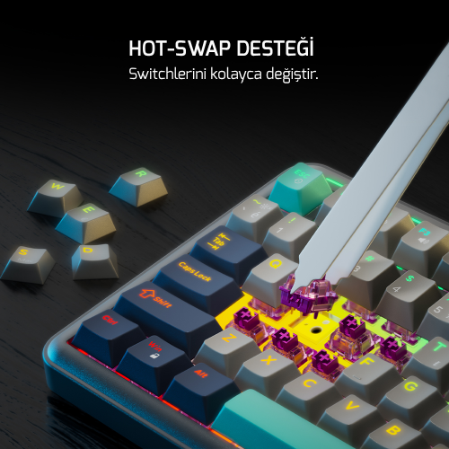 GamePower Zoom RGB Kablolu Mekanik Siyah Gaming Klavye
