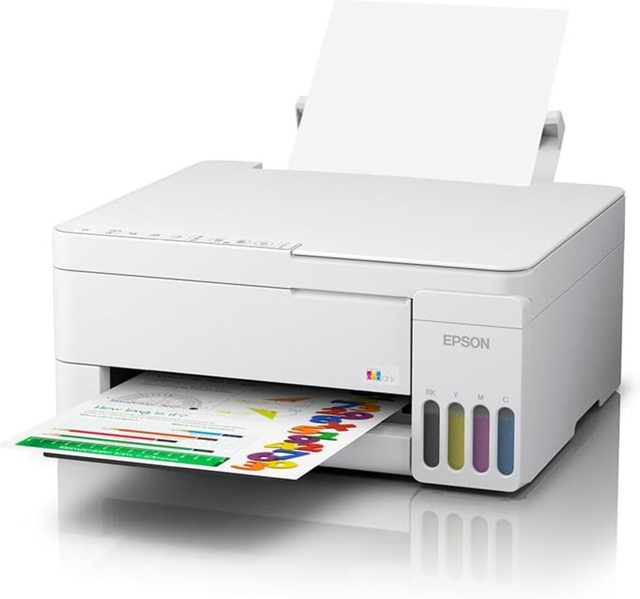 Epson Eco Tank L3356 Wi-Fi + Tarayıcı + Fotokopi Renkli Çok Fonksiyonlu Tanklı Mürekkep Püskürtmeli Yazıcı - Beyaz