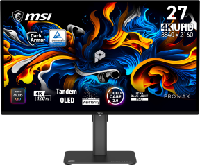MSI PRO MAX 271UPX12G 26.5″ 120Hz 0.03ms G-Sync FreeSync Premium Pro HDR400 Pivot UHD QD-OLED Monitör